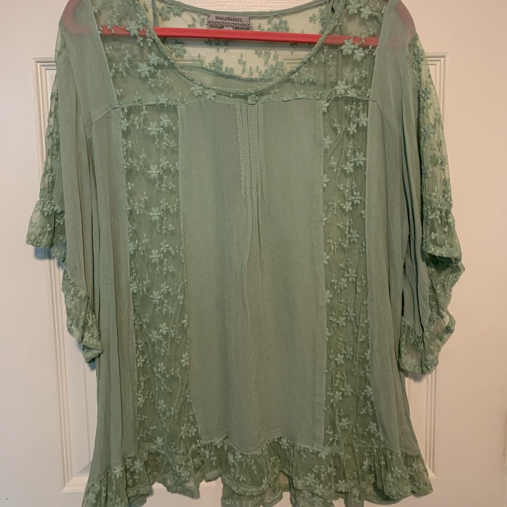 Mint Green Flowy Shirt